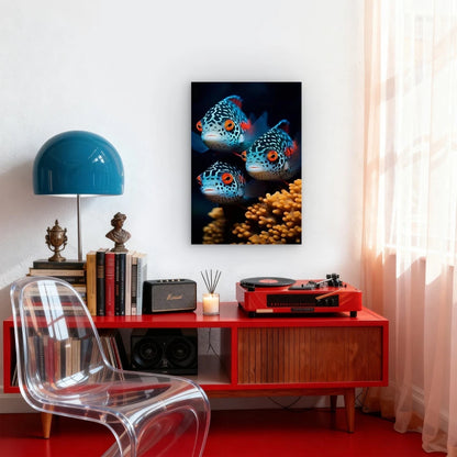 Fish Fantasy, Oil Painting Metal Print Ready to Hang