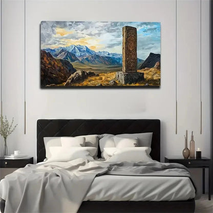 Totem Stone Columns Suitable Wall Art Canvas Office Home Room Framed 120x60cm