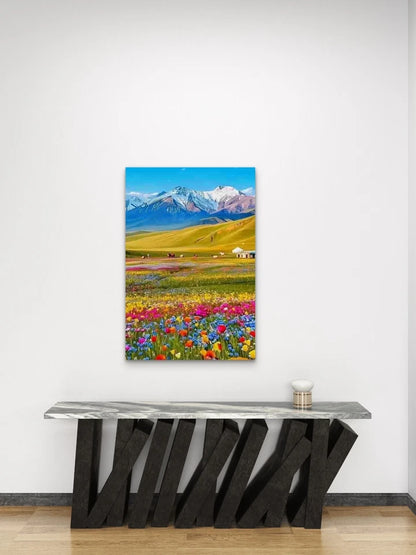 Alpine Flower Meadow View Metal Print Ready to Hang