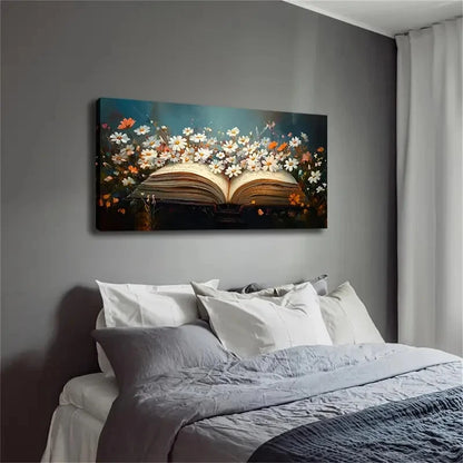 Beautiful Little Daisies Bloom Wall Art Canvas Office Home Room Framed 120x60cm - Bella Home Decor