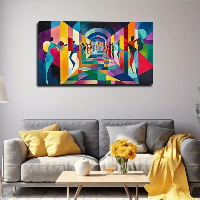 Vibrant Colorful Passage Design Wall Art Canvas Office Home Room Framed 120x60cm - Bella Home Decor