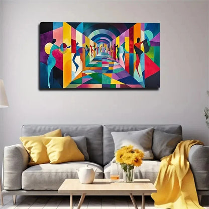 Vibrant Colorful Passage Design Wall Art Canvas Office Home Room Framed 120x60cm - Bella Home Decor