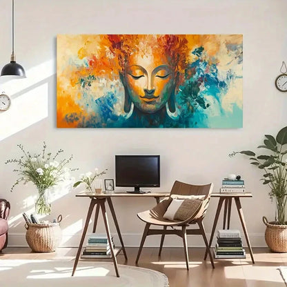 Spiritual Meditation Abstract Wall Art Canvas Office Home Room Framed 120x60cm - Bella Home Decor