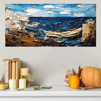 Decoration Realistic Seaside Wall Art Canvas Office Home Room Framed 120x60cm