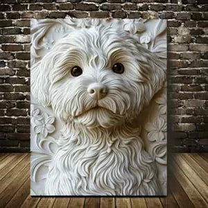 Beautiful Pomapoo Dog Featuring Painting 40x60cm Metal Print Ready to Hang - Bella Home Decor