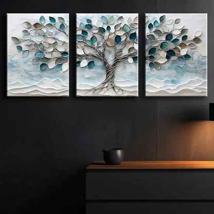 3pcs Tree of Life Premium Quality Metal Print Ready to Hang Art - Bella Home Decor