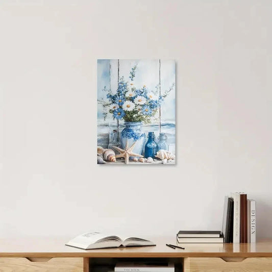Beautiful Ocean Flower Coastal Seascape 40x60cm Metal Print Ready to Hang