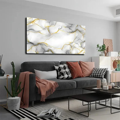 Black And Golden Line Textures Wall Art Canvas Office Home Room Framed 120x60cm
