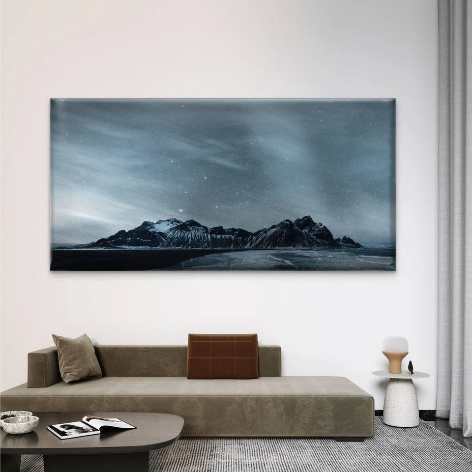 Starry Sky Mountain Wall Art Canvas Office Home Room Framed 120x60cm - Bella Home Decor