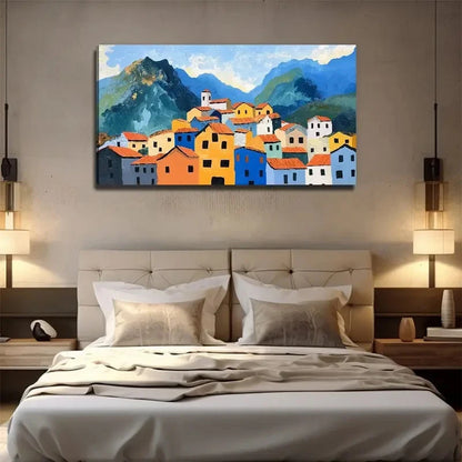 The Scattered House Suitable Wall Art Canvas Office Home Room Framed 120x60cm