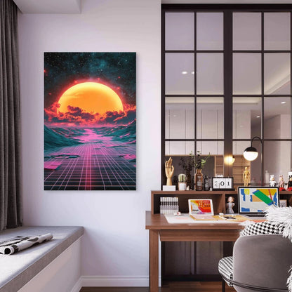 Retro 70s Vibe Background 60x90 cm Metal Print Ready to Hang