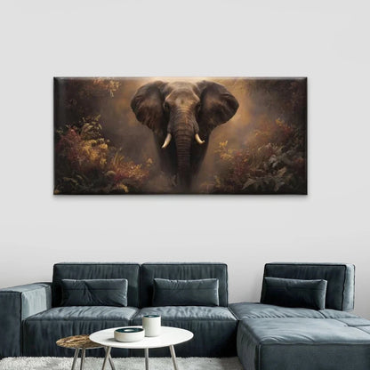 Majestic Jungle Elephant Wall Art Canvas Office Home Room Framed 120x60cm