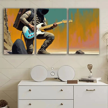3pcs Rocking The Universe Wall Art Set Canvas Framed 50x70cm - High Quality Print 100% Australian Made Wall Canvas Ready to Hang