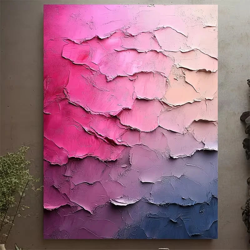 Abstract Light Pink and Cream Metal Print Ready to Hang