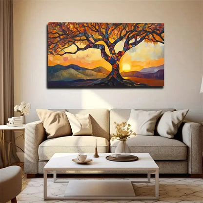 Abstract Tree Of Life Spray Wall Art Canvas Office Home Room Framed 120x60cm