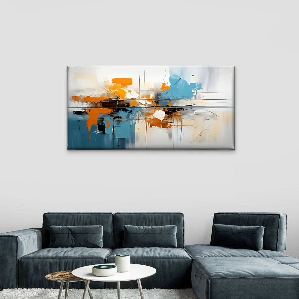 Abstract Painting Colors Line Wall Art Canvas Office Home Room Framed 120x60cm