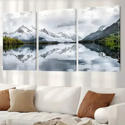 3pcs Abstract Decorative Landscape Serene Snowy  Art Set Canvas Unframed - High Quality Print 100% Australian Made Wall Canvas - Bella Home Decor