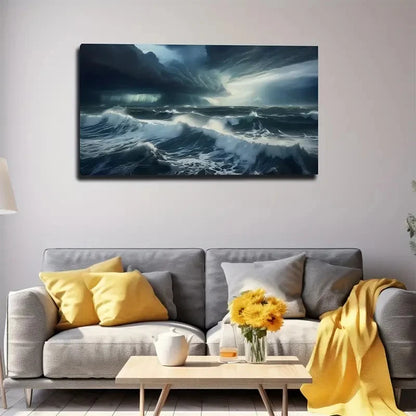 Elegant Wave Design Wall Art Canvas Office Home Room Framed 120x60cm