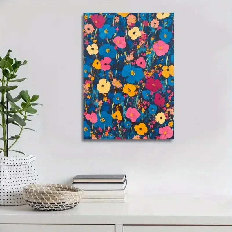 Beautiful Contemporary Abstract Floral Painting 40x60cm Metal Print Ready to Hang - Bella Home Decor