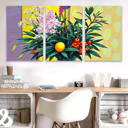 3pcs Stunning Floral Designs Wall Art Set Canvas Framed 60x90cm - High Quality Print 100% Australian Made Wall Canvas Ready to Hang