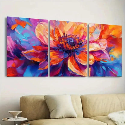 3pcs Colorful Flower Wall Art Set Canvas Framed 60x90cm - High Quality Print 100% Australian Made Wall Canvas Ready to Hang - Bella Home Decor