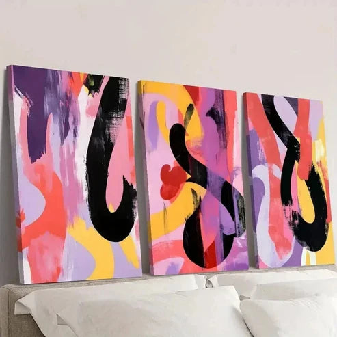 3pcs Colorful and Luxurious Decorative Wall Art Set Canvas Unframed - High Quality Print 100% Australian Made Wall Canvas - Bella Home Decor