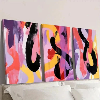 3pcs Colorful and Luxurious Decorative Wall Art Set Canvas Unframed - High Quality Print 100% Australian Made Wall Canvas - Bella Home Decor