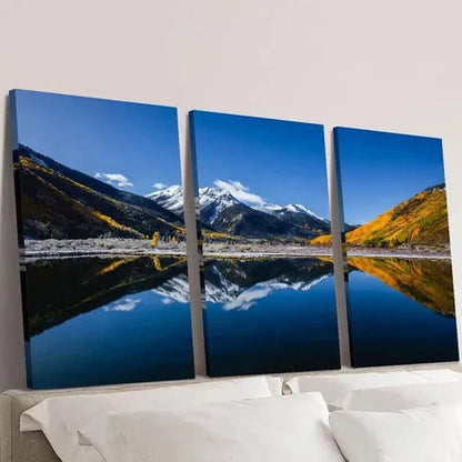 3pcs Nature Scenery Lakes Mountains & Forest Wall Art Canvas Unframed - High Quality Print 100% Australian Made Wall Canvas