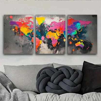 3pcs Green Abstract Line Dining Room Office GW Wall Art Set Canvas Framed 50x70cm - High Quality Print 100% Australian Made Wall Canvas Ready to Hang