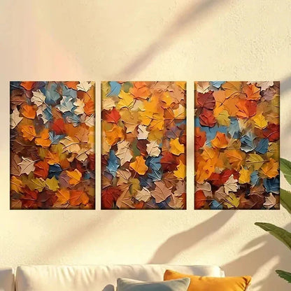 3pcs painting of leaves  Wall Art Set Canvas Unframed - High Quality Print 100% Australian Made Wall Canvas