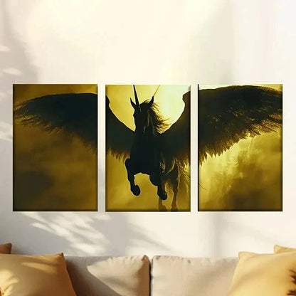 3pcs Black and White Horse, Artist Drawing Wall Art Set Canvas Framed 50x70cm - High Quality Print 100% Australian Made Wall Canvas Ready to Hang - Bella Home Decor