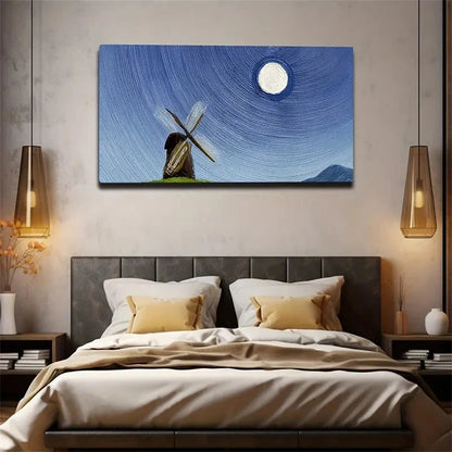 Captivating Night Sky And Wind Wall Art Canvas Office Home Room Framed 120x60cm