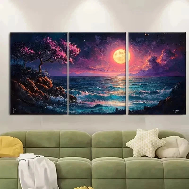 3pcs Enchanting Seaside Wall Art Set Canvas Framed 40x60cm - High Quality Print 100% Australian Made Wall Canvas Ready to Hang - Bella Home Decor