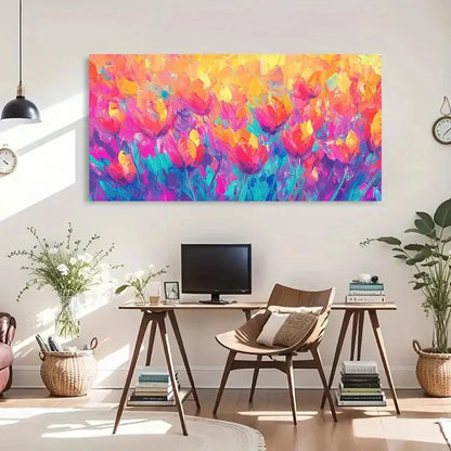 Farmhouse Landscape Transverse Wall Art Canvas Office Home Room Framed 120x60cm - Bella Home Decor