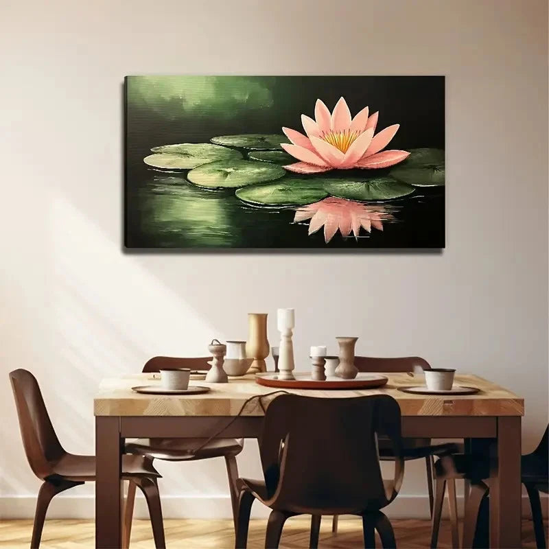 Lotus Flower Bohemian Decor Wall Art Canvas Office Home Room Framed 120x60cm