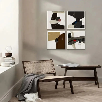 4pcs Minimalist Printable Art Set of 4 Prints,Wall Art Canvas Framed