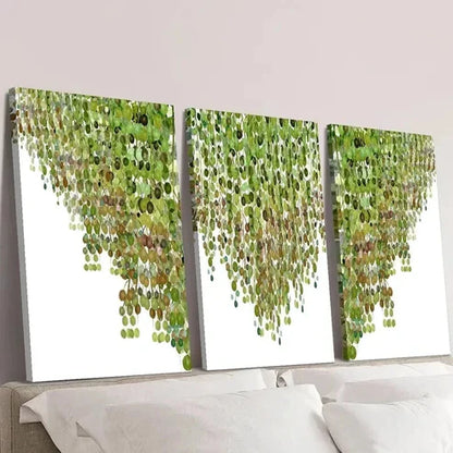 3pcs Vine Green Plant Leaf Decoration Wall Art Canvas Unframed – High Quality Print 100% Australian Made Wall Canvas