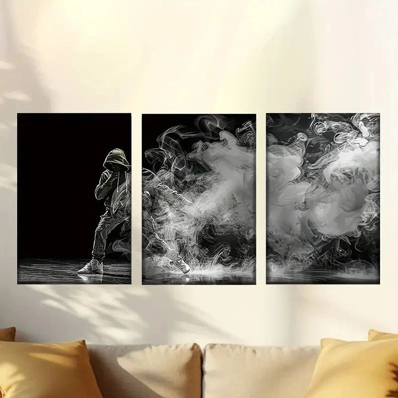 3pcs Cool dark street dance Wall Art Set Canvas Framed 60x90cm - High Quality Print 100% Australian Made Wall Canvas Ready to Hang - Bella Home Decor