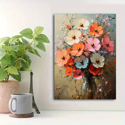 Beautiful Vibrant Botanical Flower Painting 40x60cm Metal Print Ready to Hang