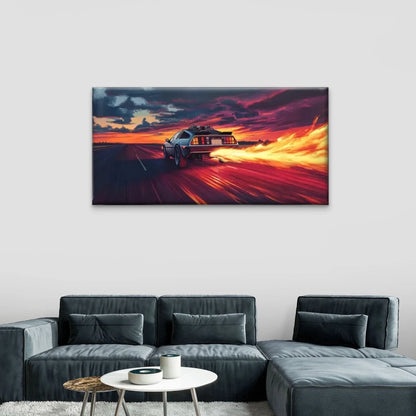 Car Dramatic Cloud Perfect Wall Art Canvas Office Home Room Framed 120x60cm