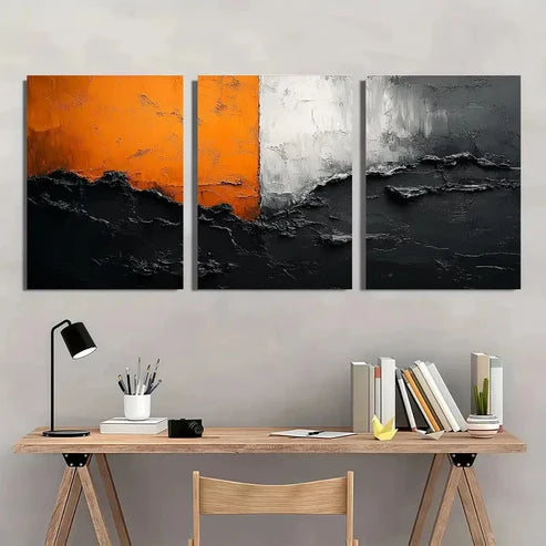 3pcs Black And White Minimalist Abstract Wall Art Set Canvas Unframed - High Quality Print 100% Australian Made Wall Canvas - Bella Home Decor