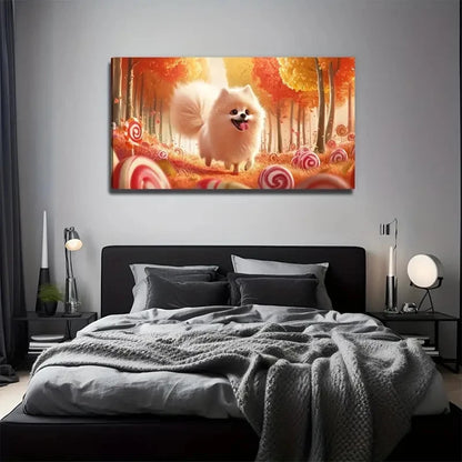 Lollipop And Dog Suitable Wall Art Canvas Office Home Room Framed 120x60cm