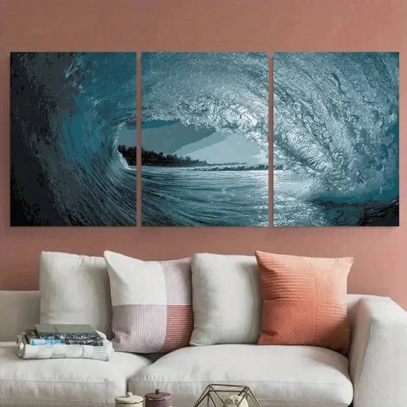 3pcs Beach House Décor Summer Coastal Perfect  Wall Art Set Canvas Framed 60x90cm - High Quality Print 100% Australian Made Wall Canvas Ready to Hang - Bella Home Decor