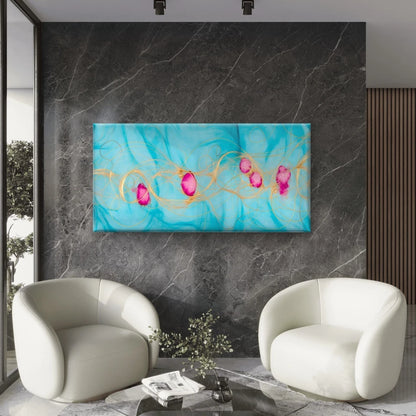 Alcohol Ink Watercolor Wall Art Canvas Office Home Room Framed 120x60cm