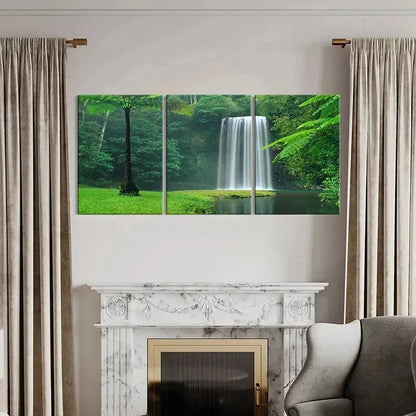3pcs Mountains Lakes and Waterfall Decor Wall Art Set Canvas Framed 50x70cm - High Quality Print 100% Australian Made Wall Canvas Ready to Hang - Bella Home Decor