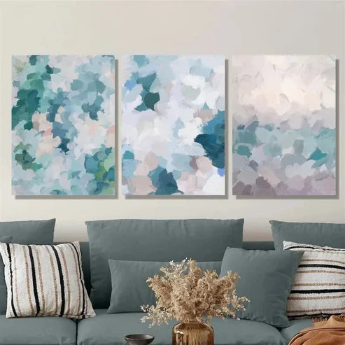 3pcs Color Abstract Painting Wall Art Set Canvas Unframed - High Quality Print 100% Australian Made Wall Canvas - Bella Home Decor