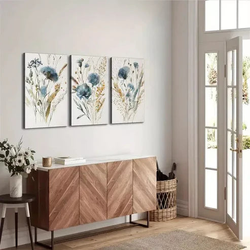 3pcs Minimalist Botanical Country Decor Wall Art Set Canvas Framed 60x90cm - High Quality Print 100% Australian Made Wall Canvas Ready to Hang - Bella Home Decor