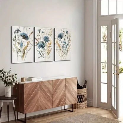 3pcs Minimalist Botanical Country Decor Wall Art Set Canvas Framed 60x90cm - High Quality Print 100% Australian Made Wall Canvas Ready to Hang - Bella Home Decor