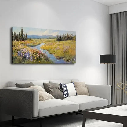 A Stream Run Through The Middle Wall Art Canvas Office Home Room Framed 120x60cm - Bella Home Decor