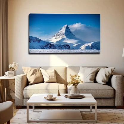 Towering Snow Mountain Wall Art Canvas Office Home Room Framed 120x60cm
